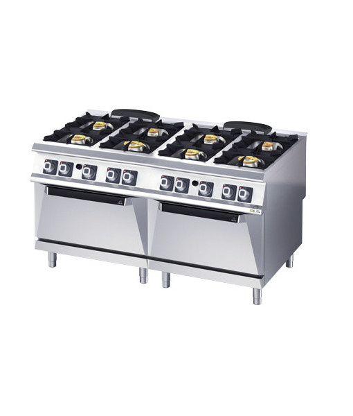 GAS STOVE - 8 BURNER - DOUBLE OVEN GN 2/1 OVEN - GAS GAS STOVE - 8 BURNER - DOUBLE OVEN GN 2/1 OVEN - GAS