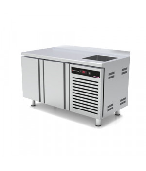 REFRIGERATED COUNTER - POSITIVE COLD - DEPTH 700 MM - GN 1/1 - LEANING 2 DOORS - 265L