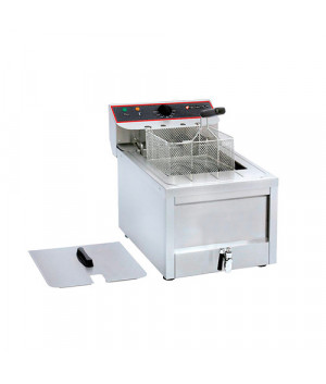 LARGE VOLUME ELECTRIC FRYER - WITH DRAIN - 1 TANK - 12 L