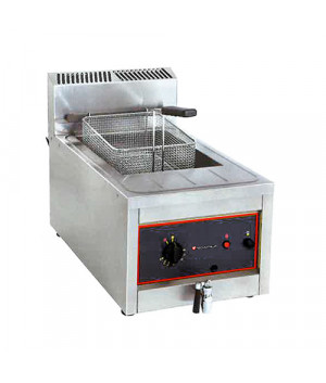LARGE VOLUME GAS FRYER - WITH DRAIN - 12 L