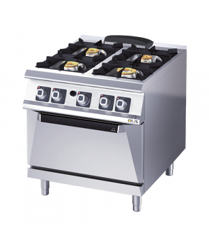 GAS STOVE - 4 BURNER - GN 2/1 OVEN - GAS