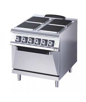 CUCINA ELETTRICA - 4 PIATTI QUADRATI - FORNO GN 2/1 - FORNO 10,4 kW + 6 kW