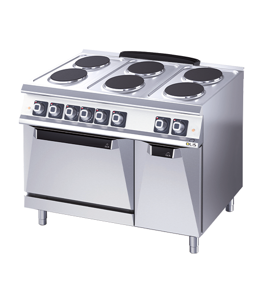 CUCINA ELETTRICA - 6 PIASTRE TONDE - FORNO GN 2/1 + ARMADIO - FORNO 15,6 kW + 6 kW CUCINA ELETTRICA - 6 PIASTRE TONDE - FORNO GN 2/1 + ARMADIO - FORNO 15,6 kW + 6 kW