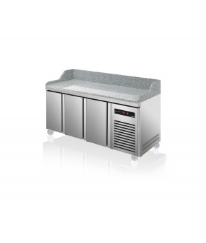 PIZZA COUNTER - POSITIVE COLD - DEPTH 800 MM - 600 x 400 - LEANING 3 DOORS - 595L