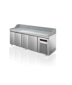 PIZZA COUNTER - POSITIVE COLD - DEPTH 800 MM - 600 x 400 - LEANING 4 DOORS - 815L